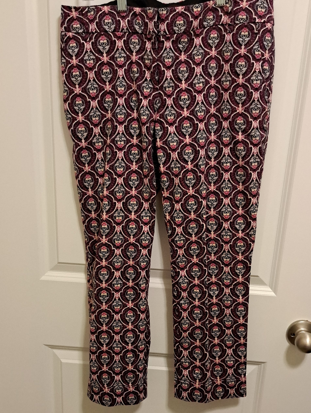 The Limited Black Pink Patterned Ankle Pants